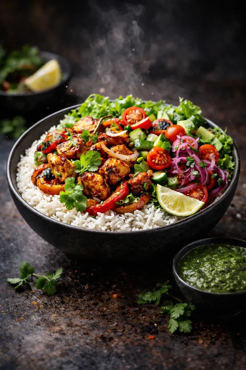 Sizzler Bowls - Rice bowls with grilled protein and mixed salad